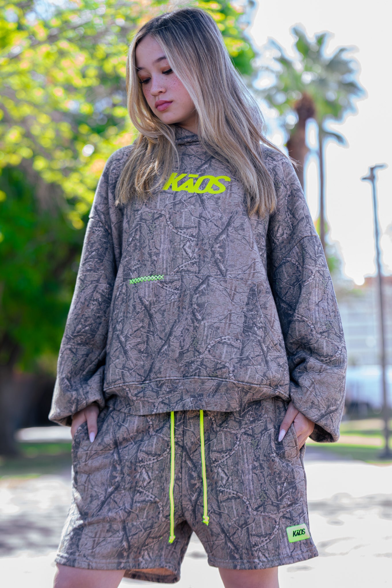 Stitched Camo Shorts